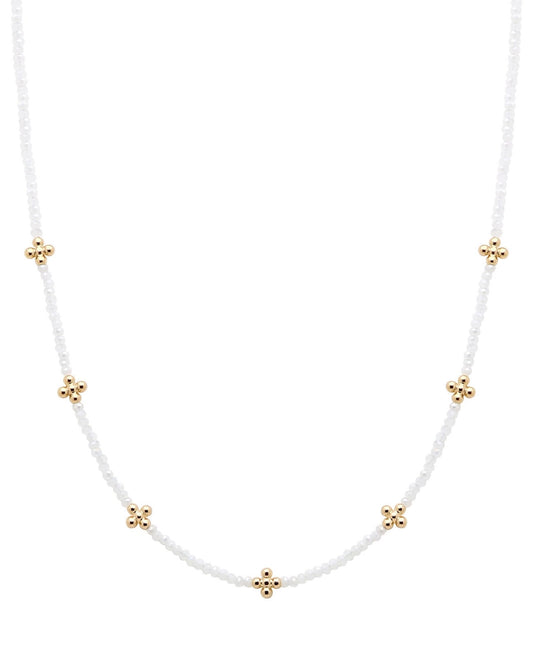 White/gold crystal necklace