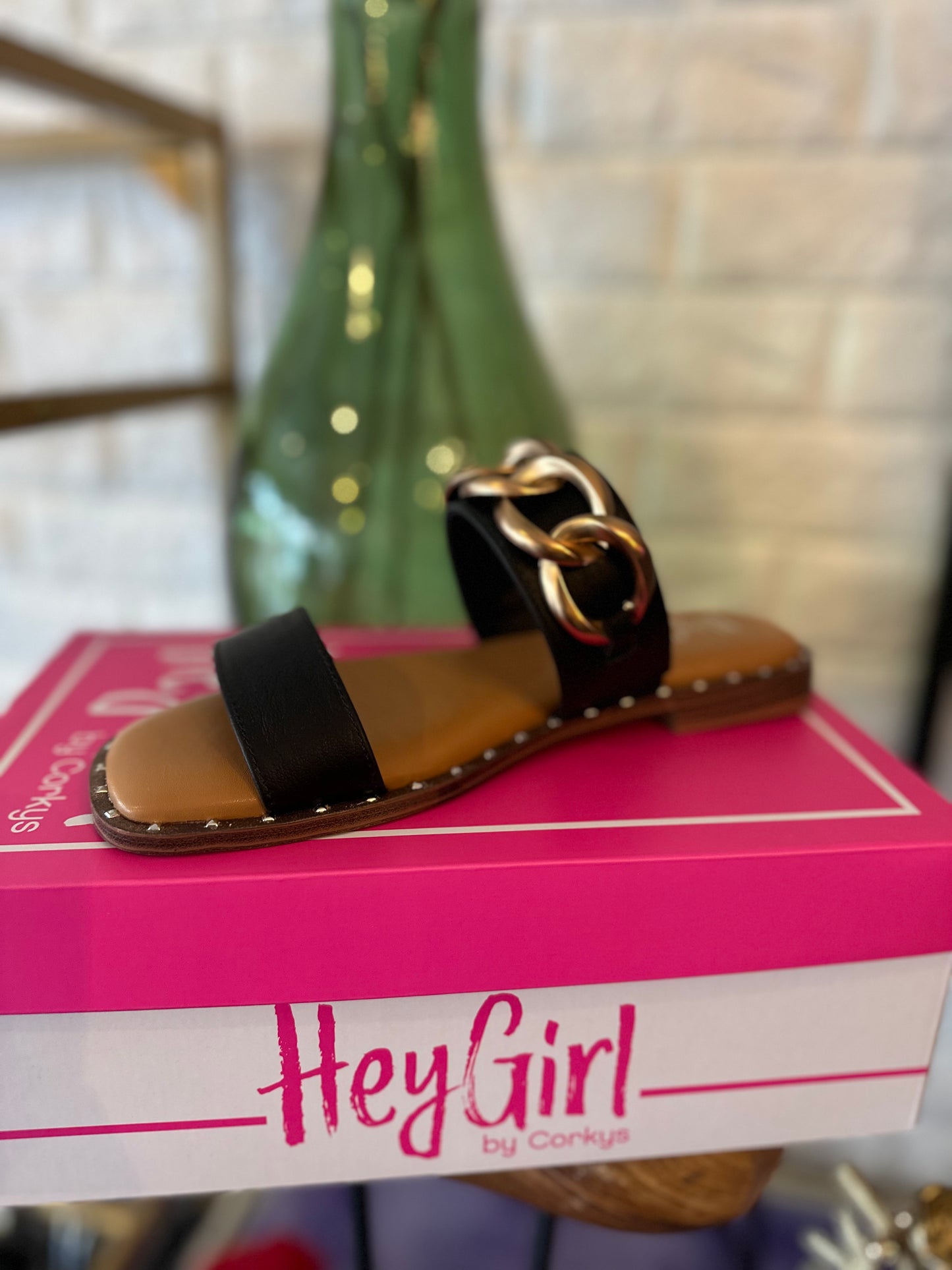 Catch flights not feelings sandal