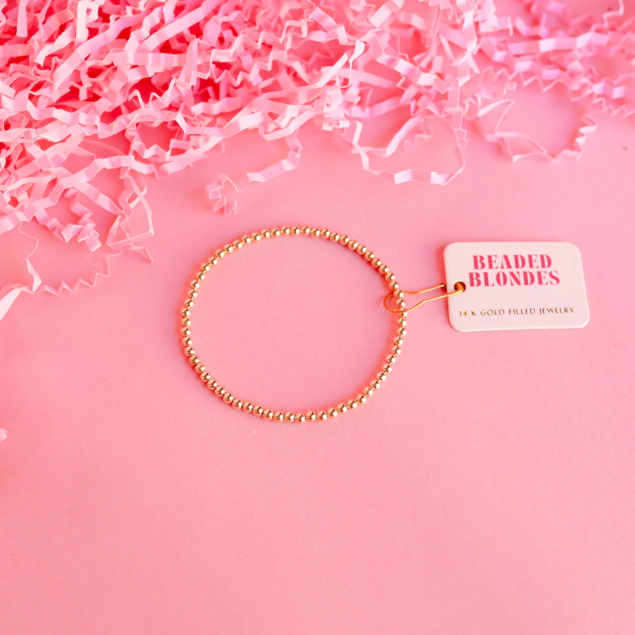 3mm Gold Beaded Bracelet