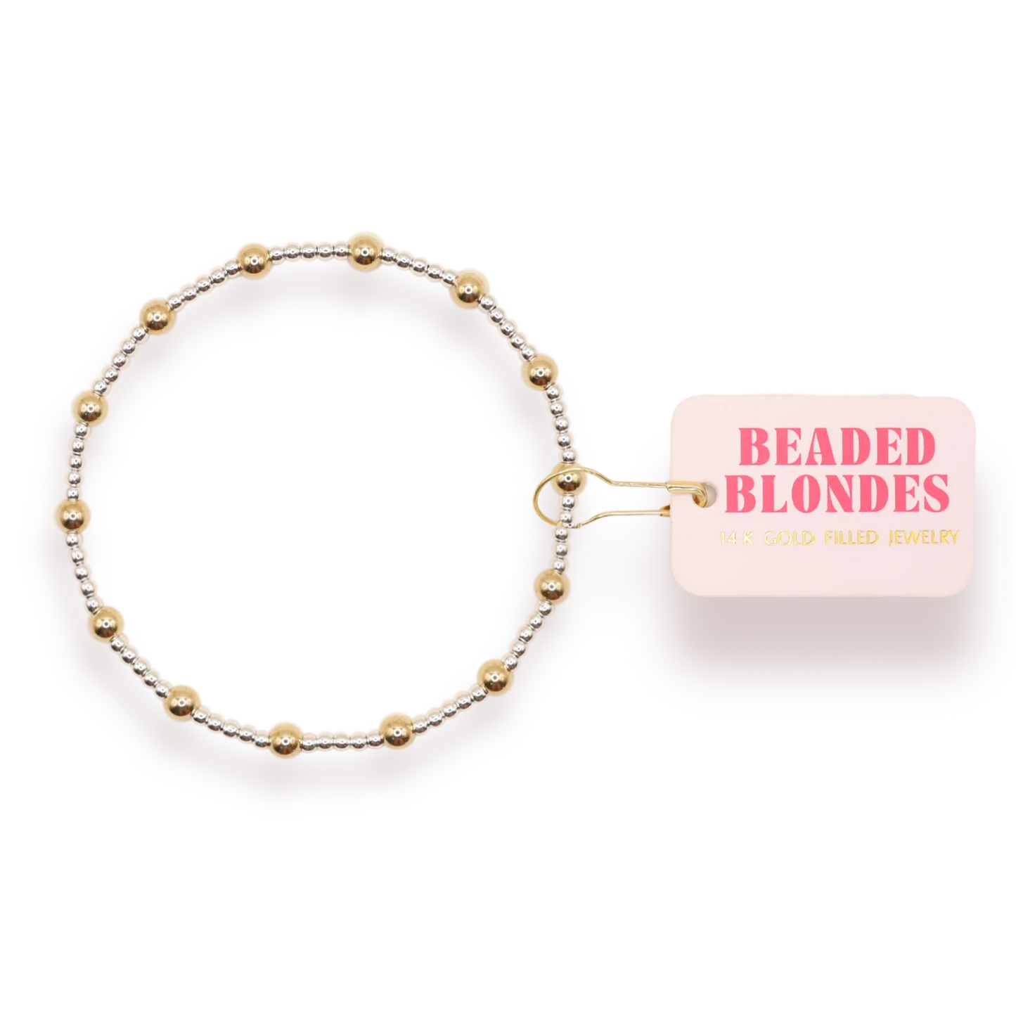 Silver + Gold Beaded Bracelet