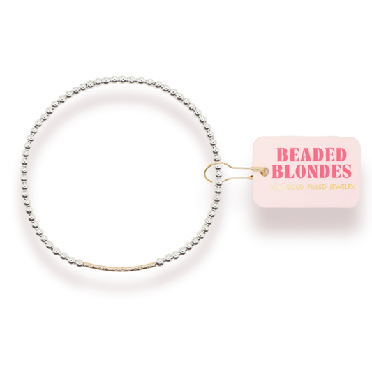 Silver + Gold Bar Bracelet