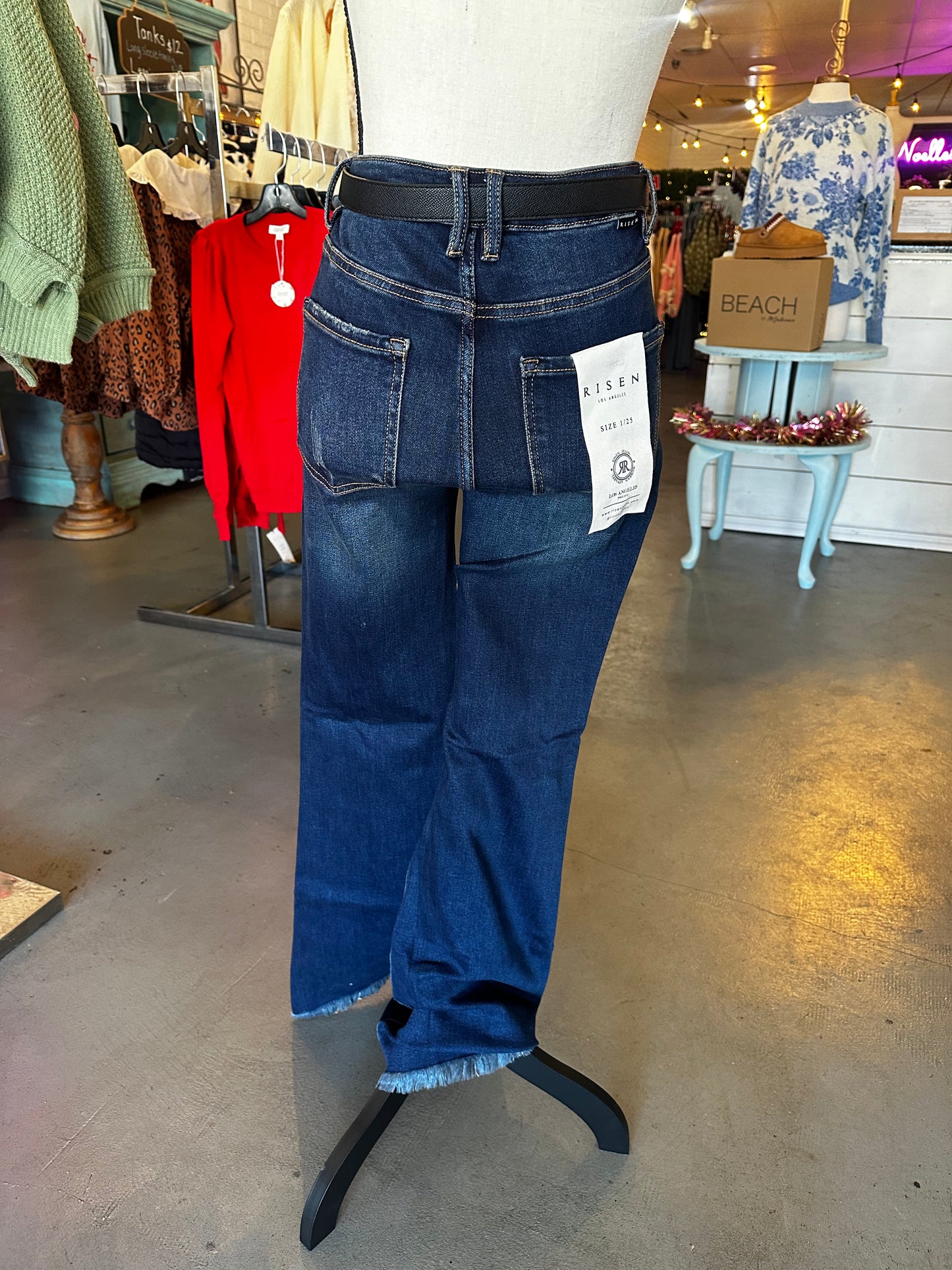 Dark flare denim/w belt