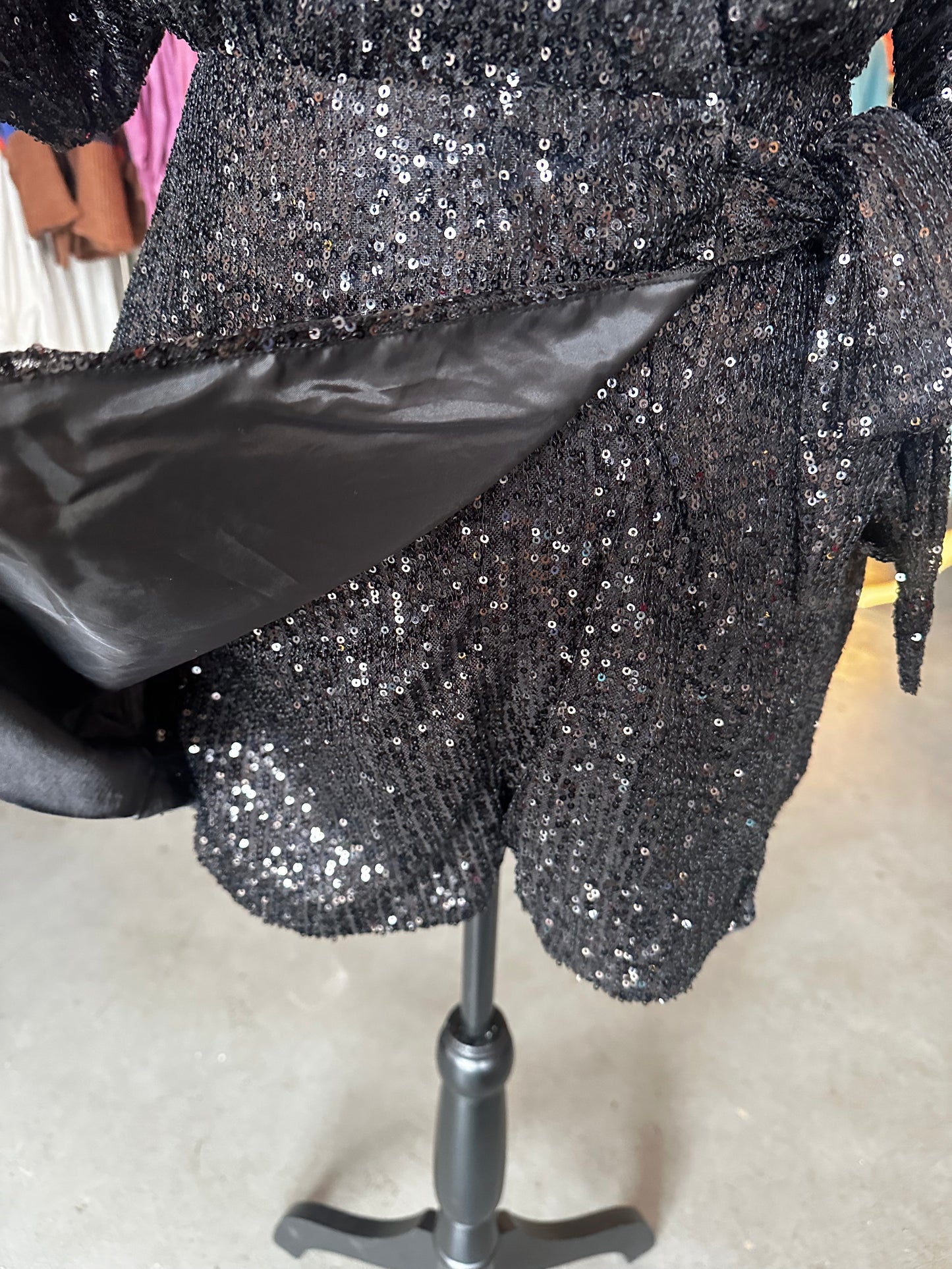 Black sequin romper