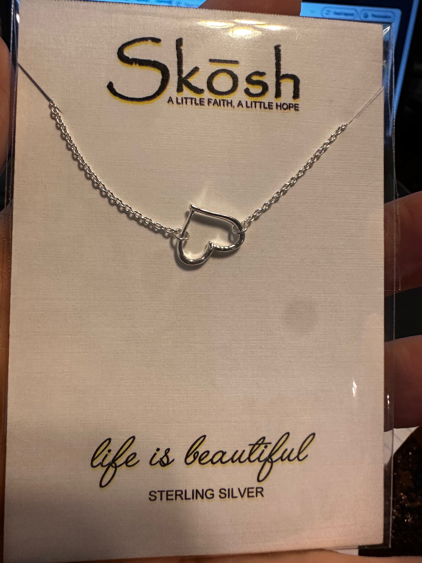 Skosh heart necklaces silver