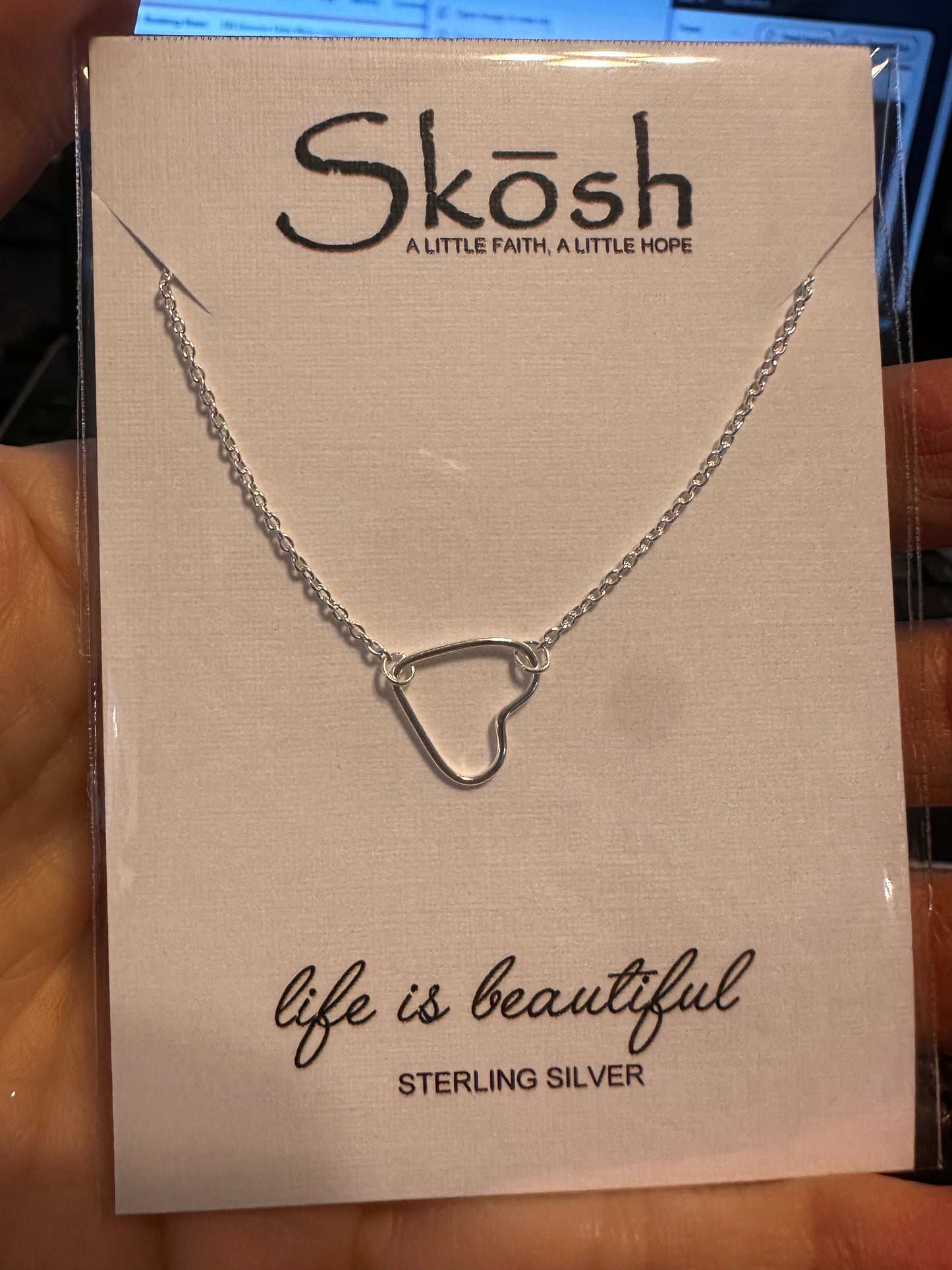 Skosh heart necklaces silver