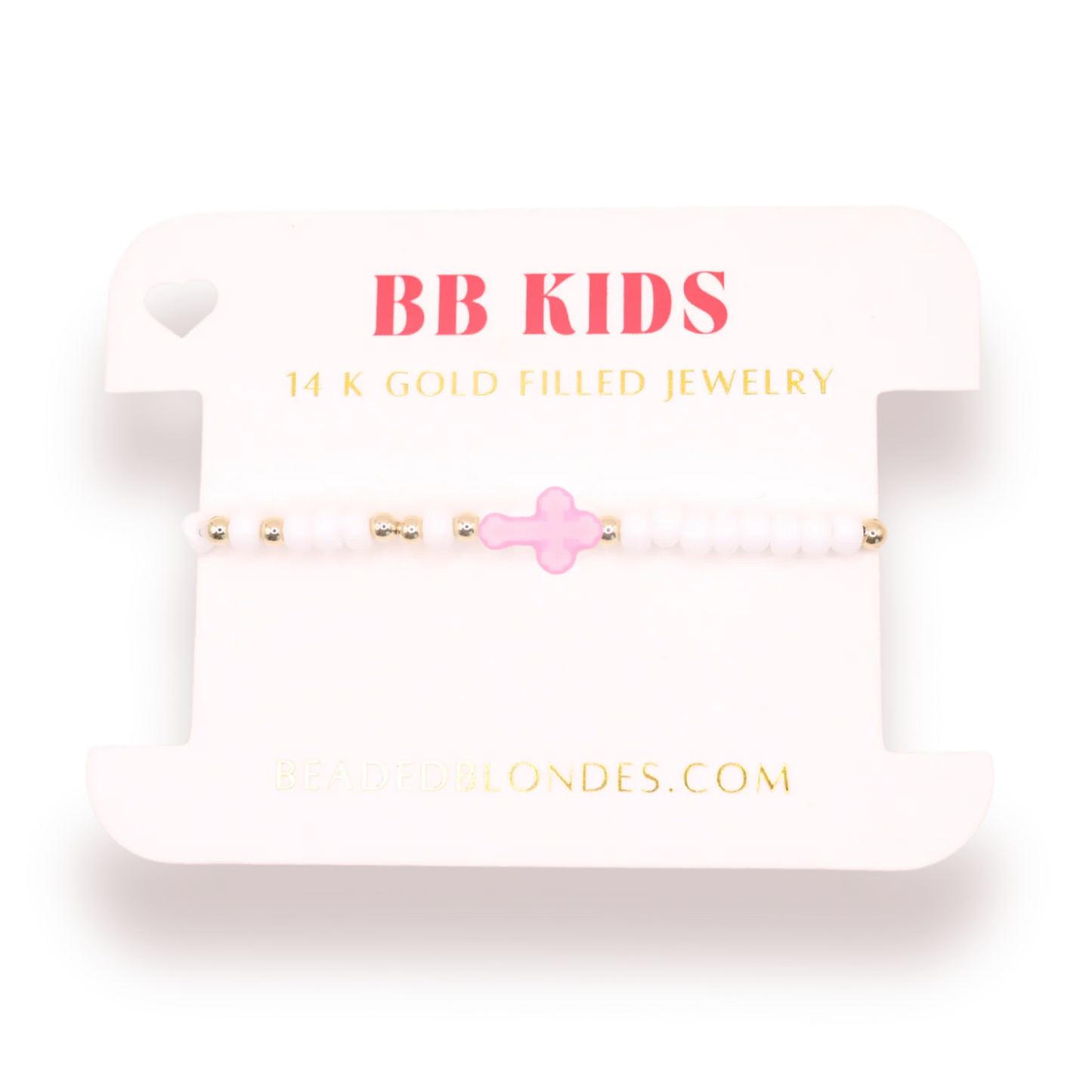 Pink Cross Sprinkle Bracelet-Kids
