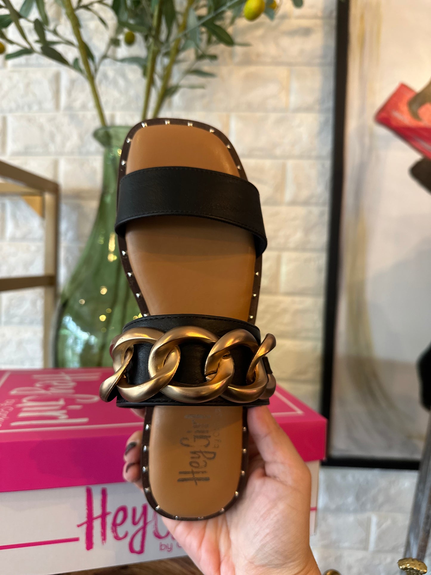 Catch flights not feelings sandal