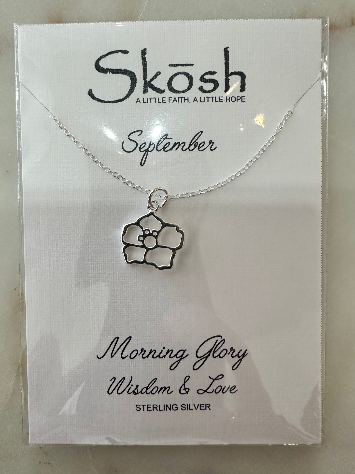 Skosh birth flower necklace