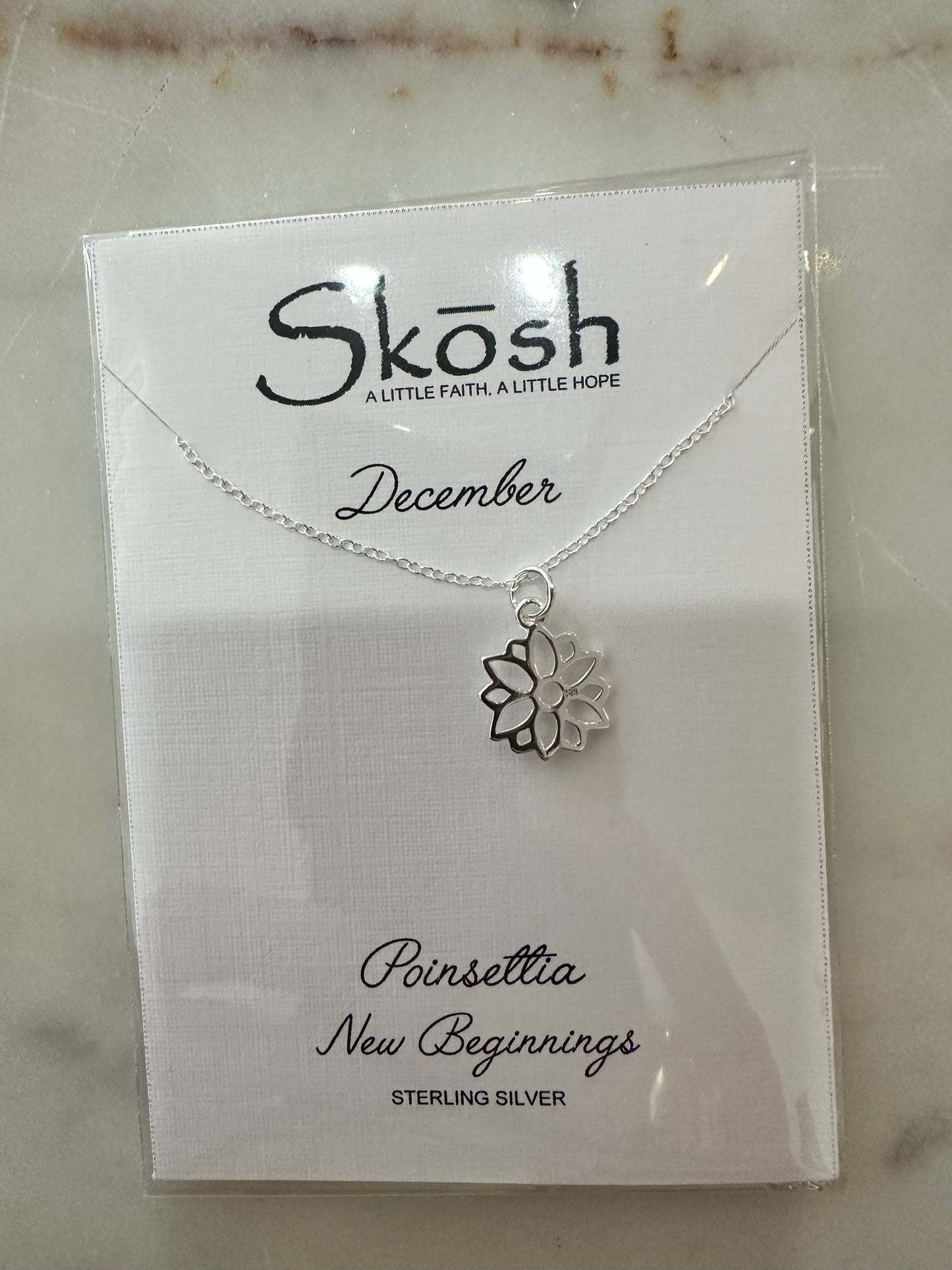 Skosh birth flower necklace