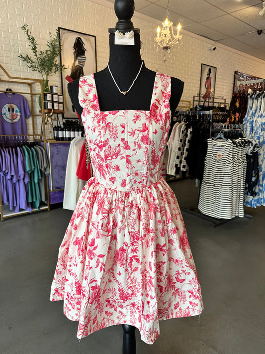 Magenta & white dress