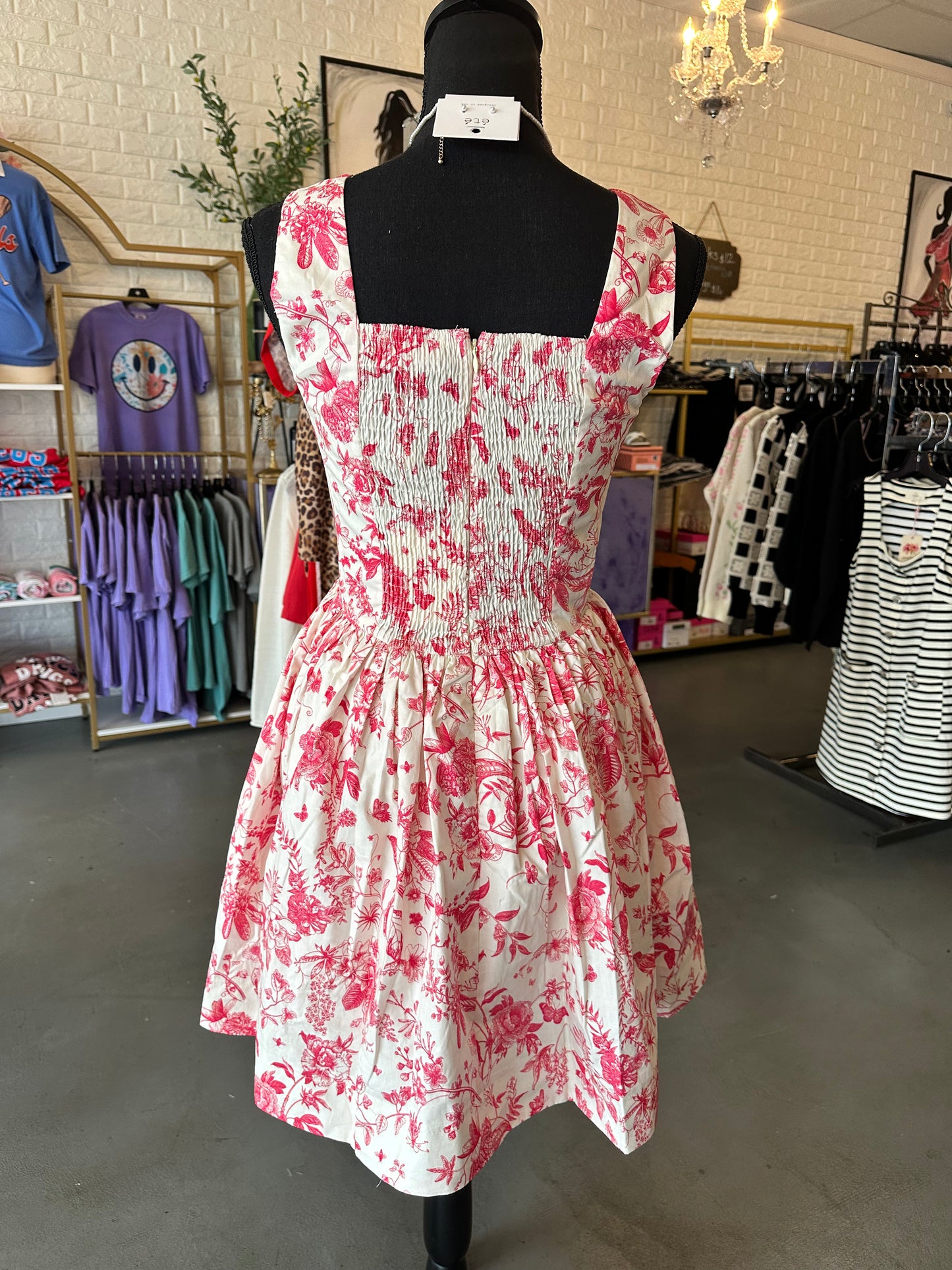 Magenta & white dress