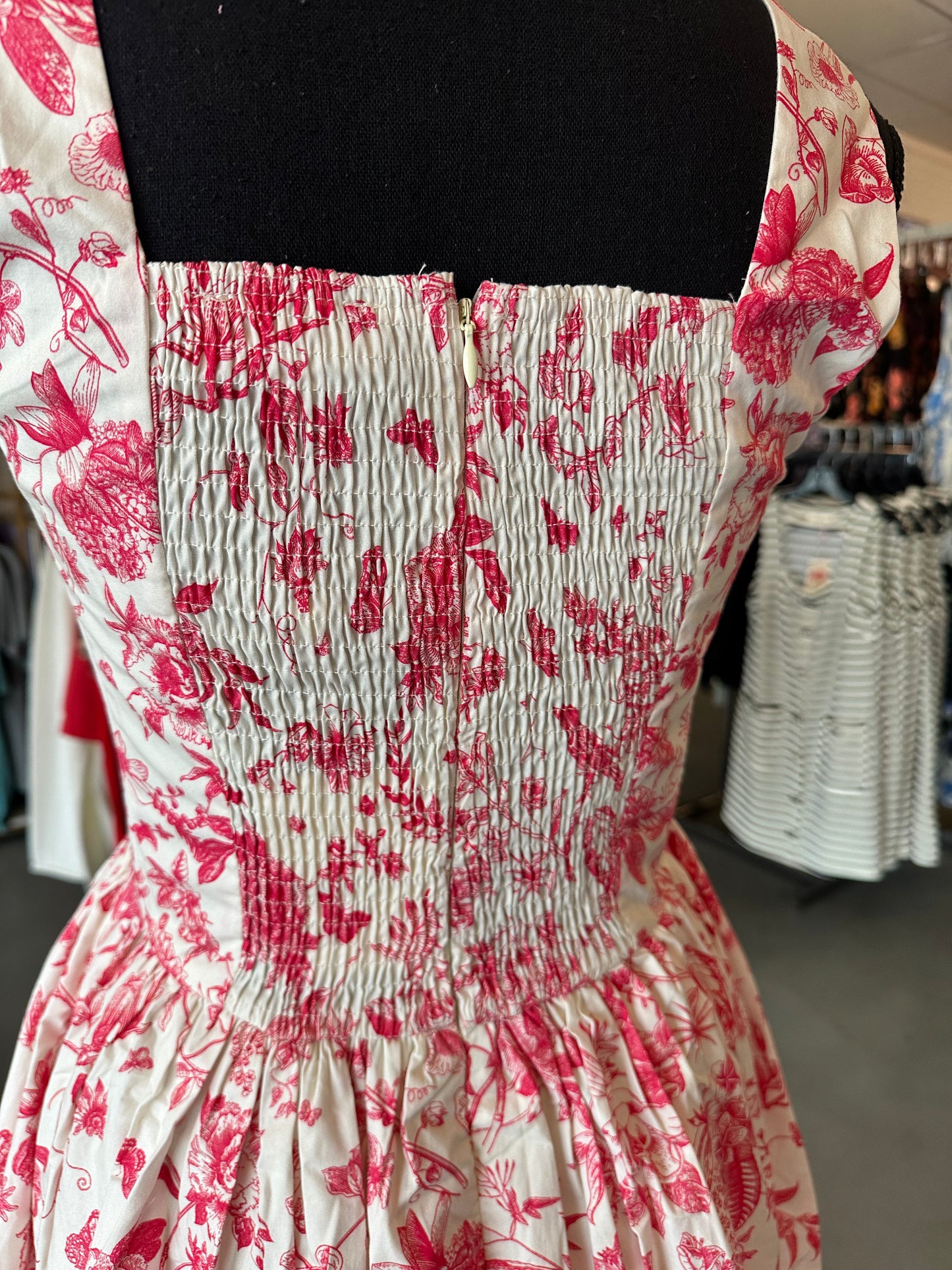 Magenta & white dress