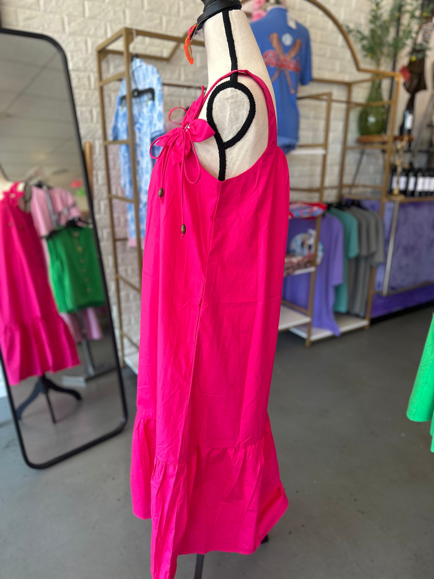 Hot Pink Poplin Dress