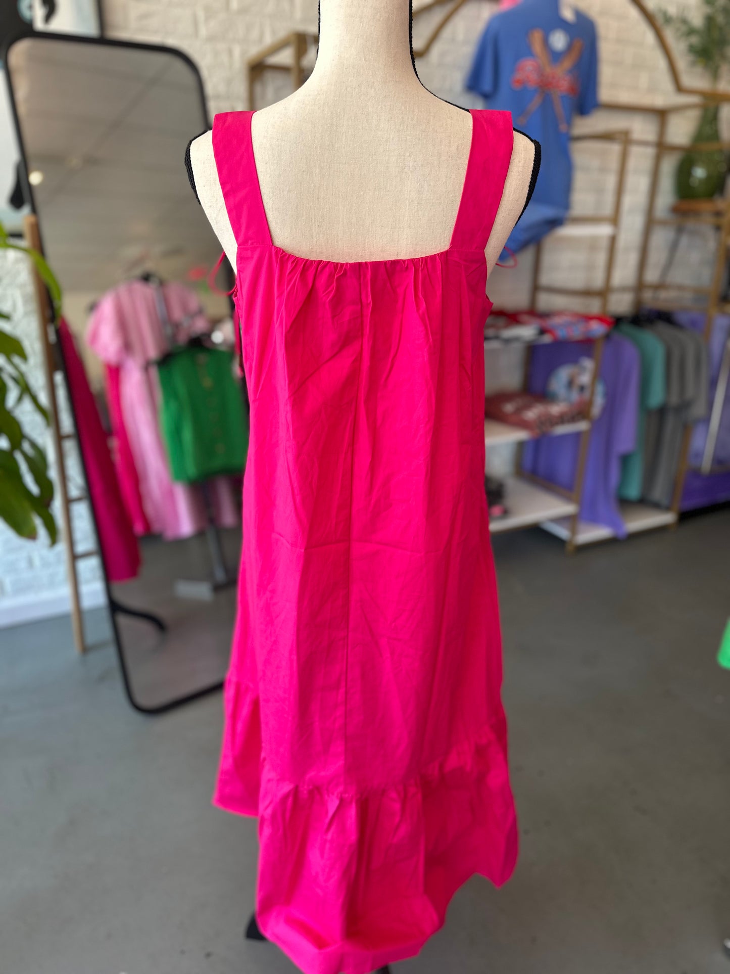 Hot Pink Poplin Dress