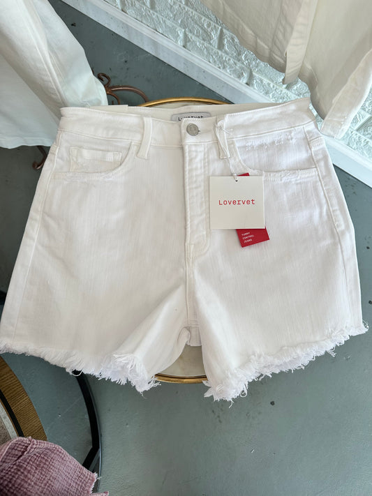 White Lovervet Denim Shorts