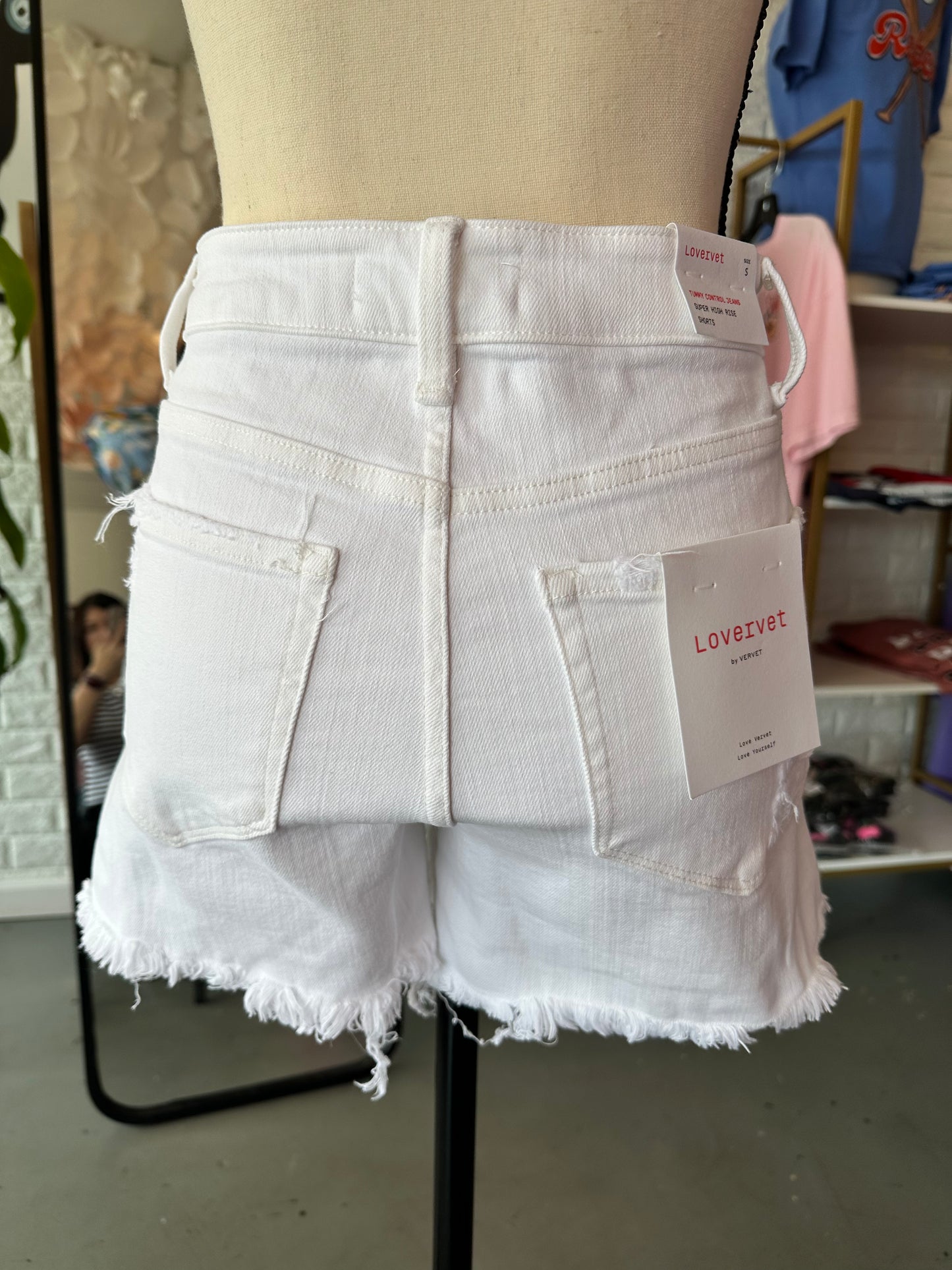 White Lovervet Denim Shorts