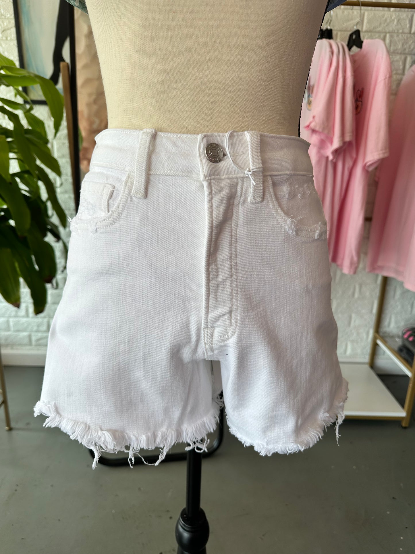 White Lovervet Denim Shorts