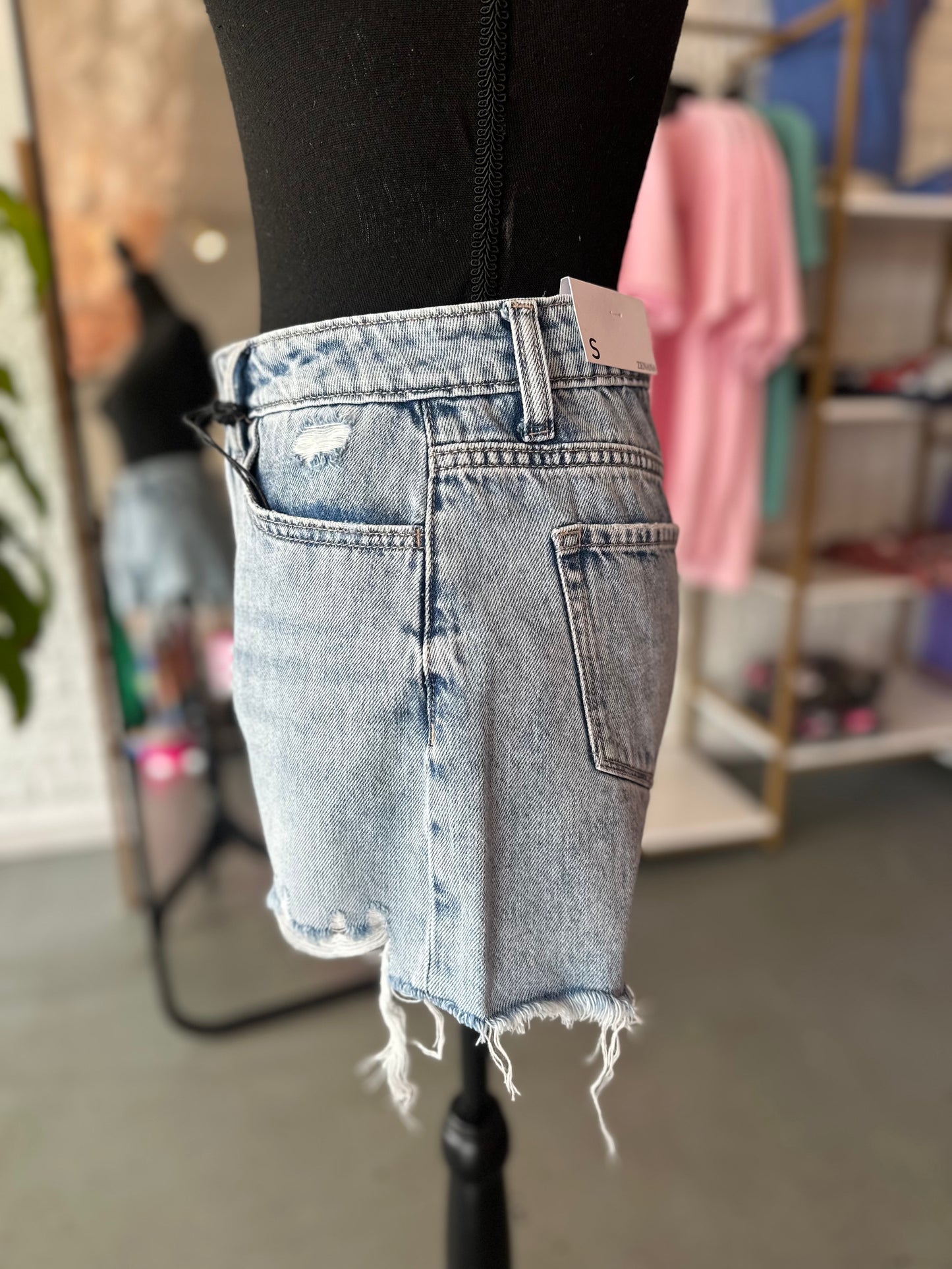 Light Wash Cut Off Shorts