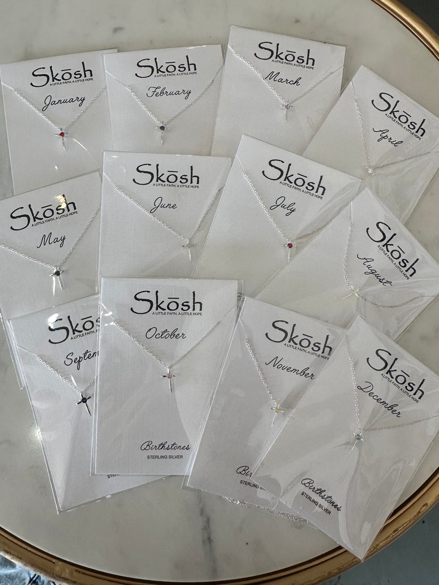 Skosh cross birthstone