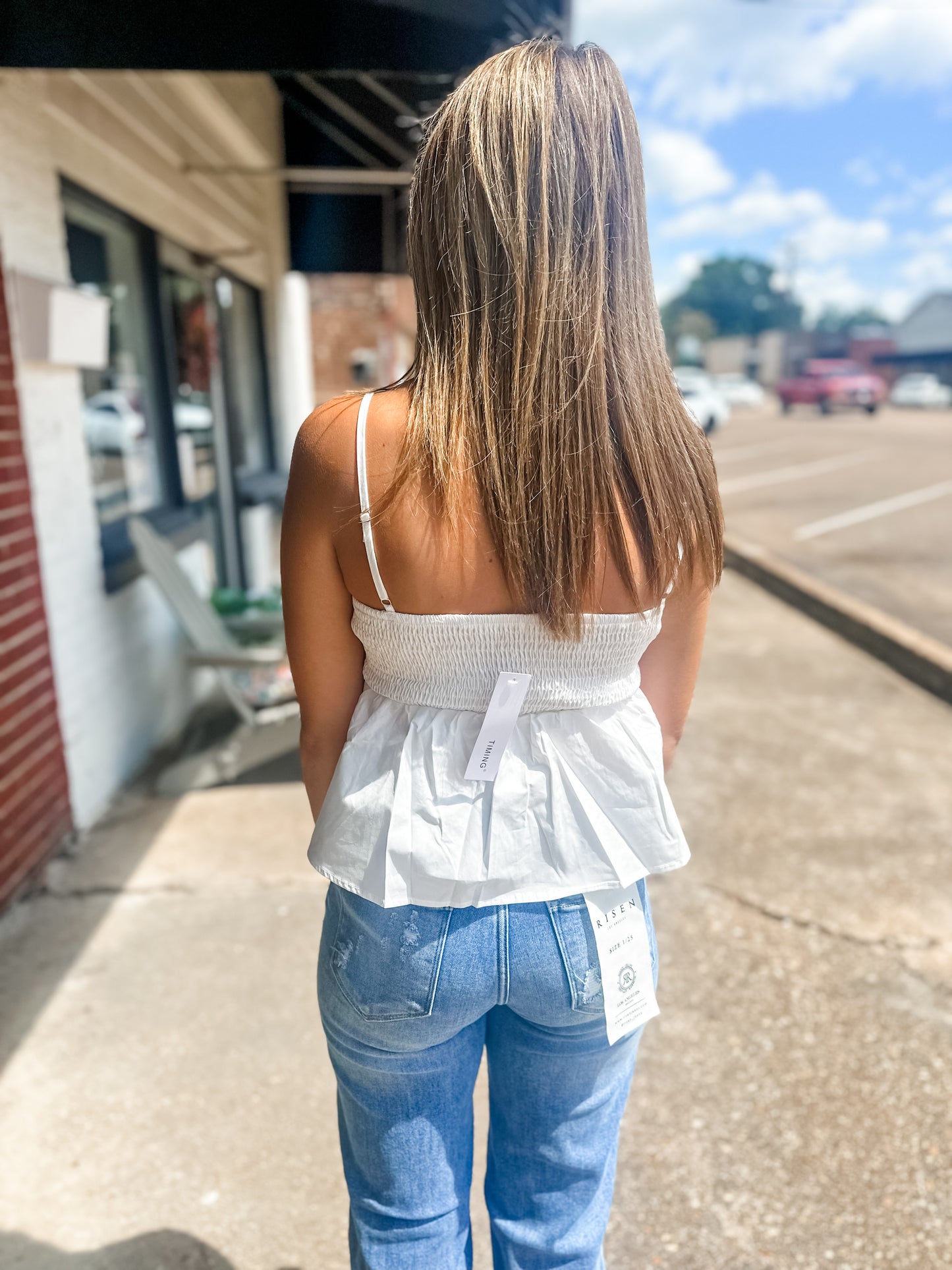 White bow top