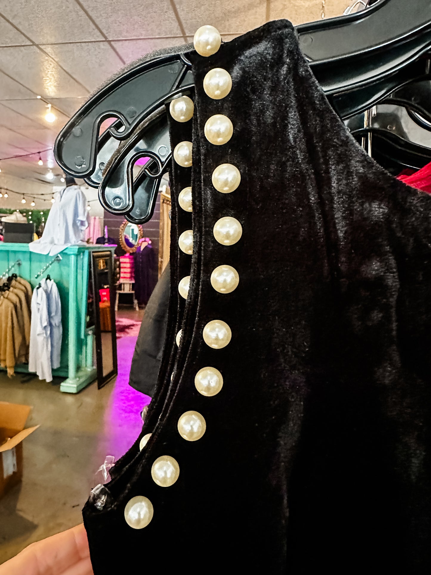 Velvet & pearls dress