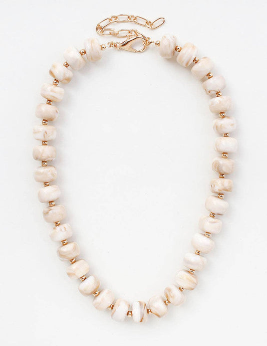 White/Cream Beaded Chunky Necklace
