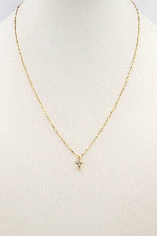 18K Gold Chain with Cross Necklace