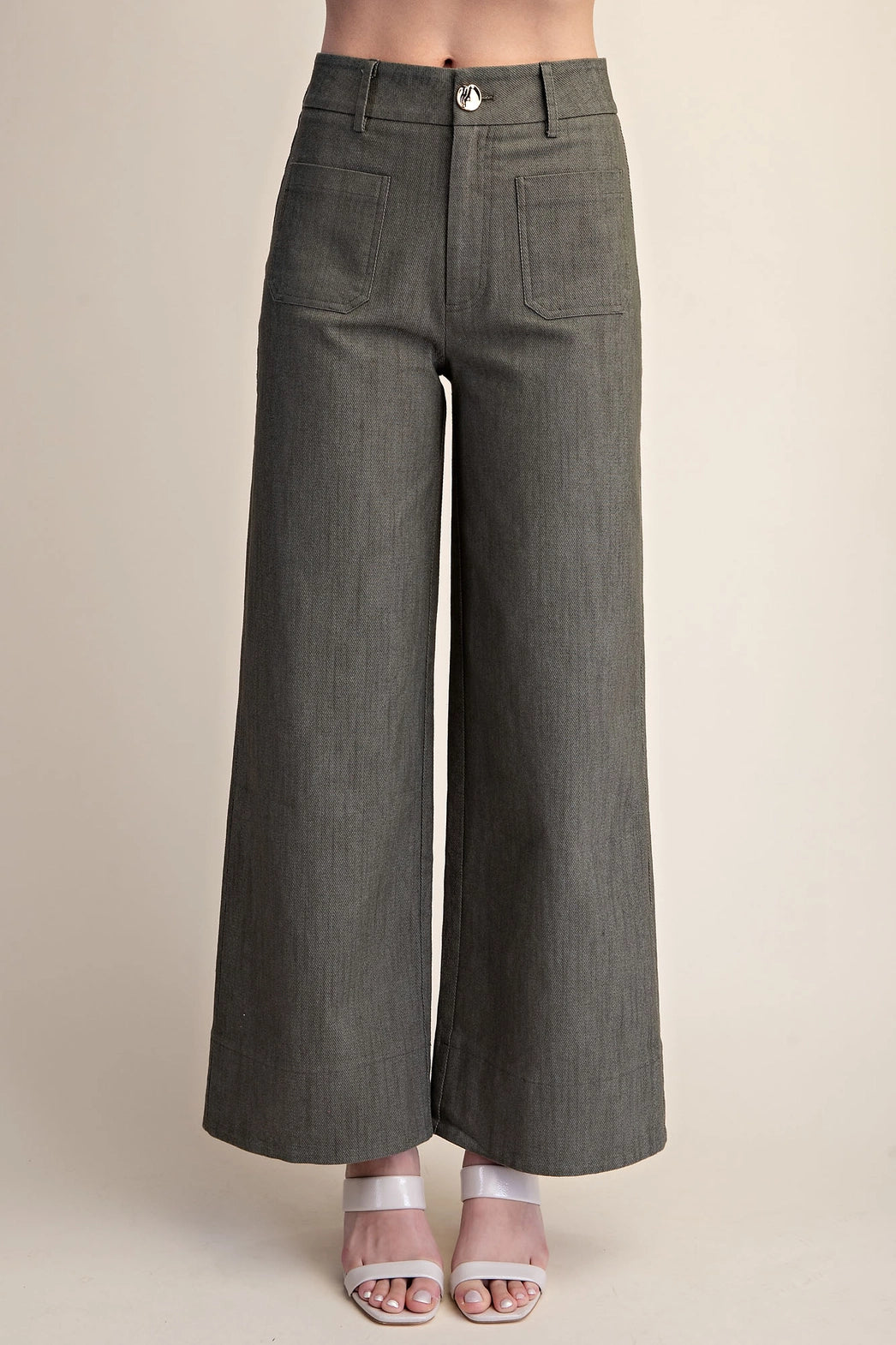 Olive Wide Leg Jeans